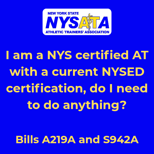 GO_NYSATA's tweet image. 💬LICENSURE FAQ #2: I’m a NYS Certified AT, do I need to do anything❓

✅If you’re certified by NYSED when the new law takes effect Dec 22, 2025, you’ll be automatically “grandparented” into a Licensed AT🦹🦸‍♀️

Just keep your certification active &amp;amp; you’re good to go❗️

#Licensure