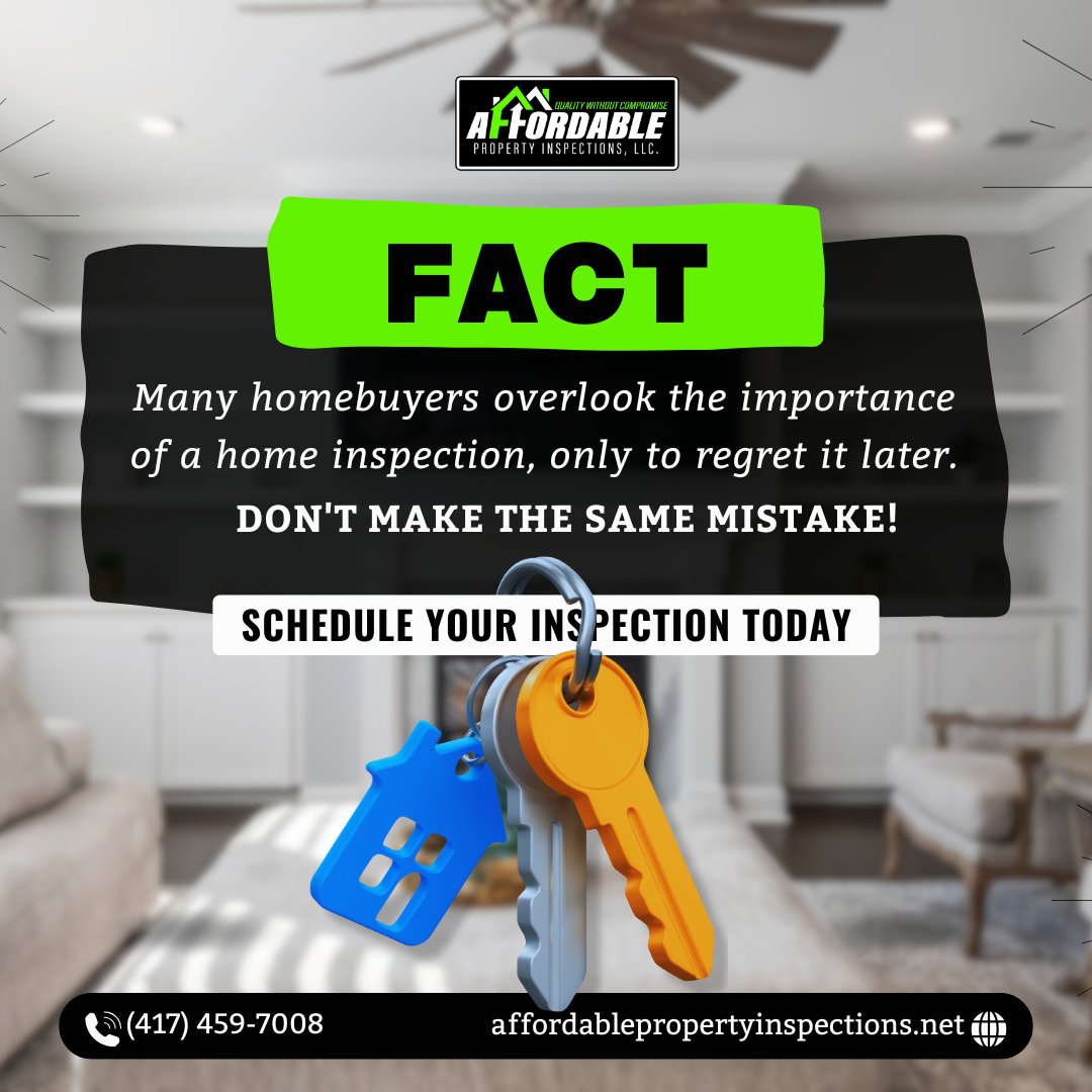 APIMizzou's tweet photo. 🔑 Peace of mind comes standard! Our buyer’s inspections reveal the true condition of your dream home before you sign.

Book today 👉 https://t.co/IxgYaDChcZ
 | 📞 (417) 459-7008
#BuyersInspection #SpringfieldRealEstate #AffordableInspections https://t.co/00yJODCtjm
