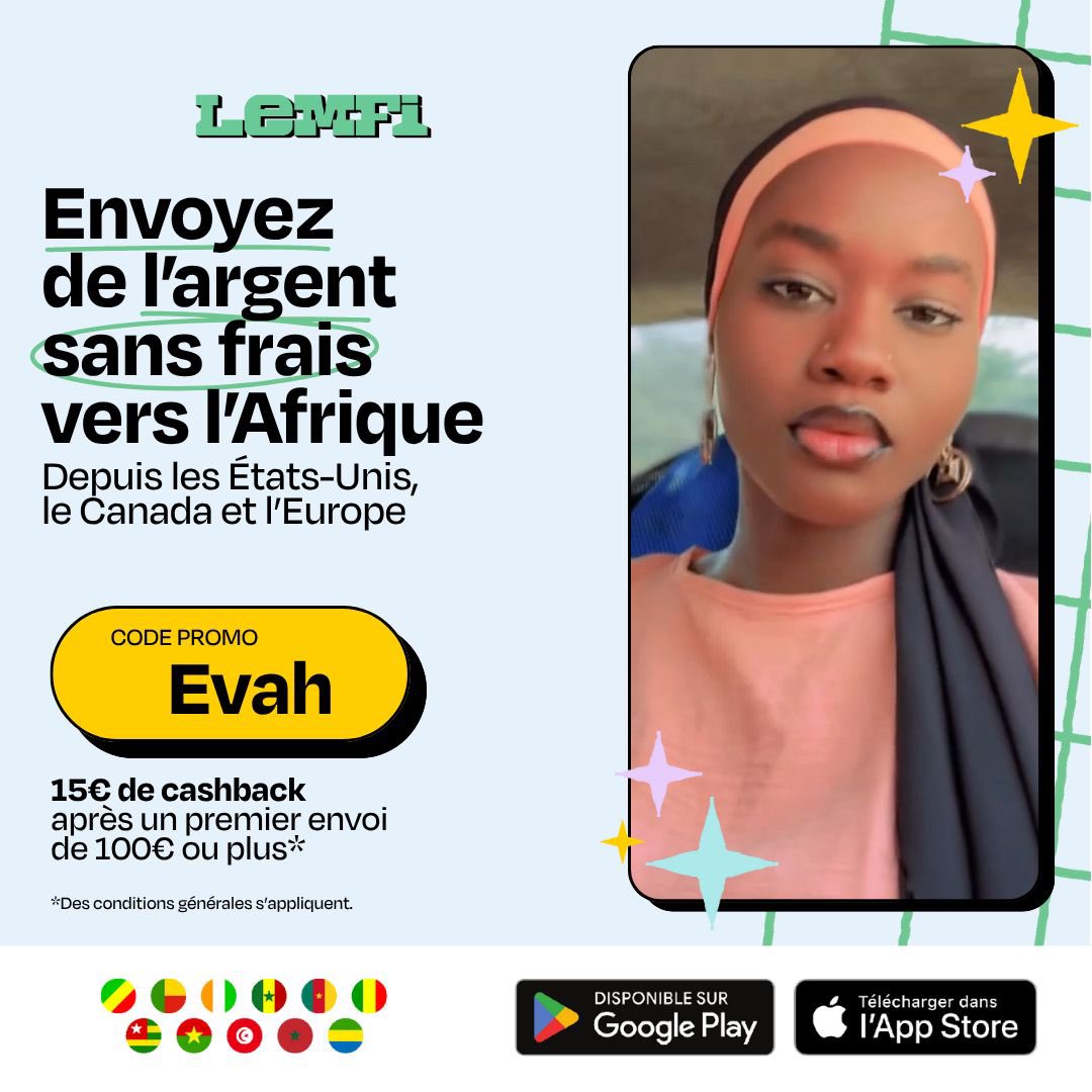 mc_evah's tweet image. ❌ ZÉRO FRAIS 🫡

Et oui, quand on vit loin, envoyer de l’argent à la famille ne devrait pas être compliqué. Avec LemFi, tout se fait en quelques clics, sans frais, depuis les 🇺🇸 États-Unis, 🇨🇦 Canada ou 🇪🇺 Europe.

🎁 Utilisez mon code promo EVAH pour recevoir 15 € de cashback…