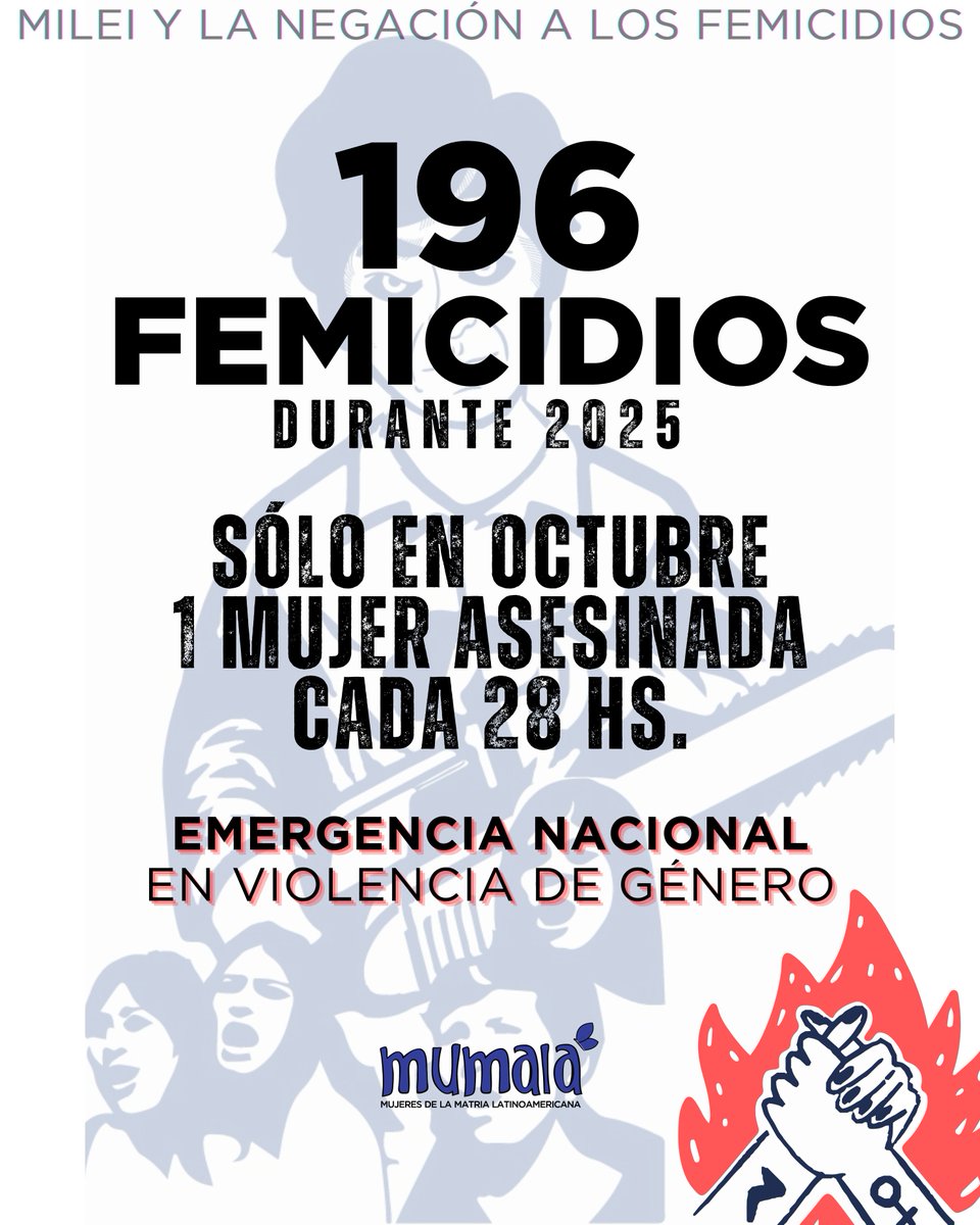 MuMaLaNacional's tweet photo. ¡DECLARACIÓN DE EMERGENCIA NACIONAL EN VIOLENCIA DE GÉNERO YA! El Estado es responsable.

Elevamos nuestra voz para exigir al Poder Ejecutivo Nacional que asuma la gravedad de la situación que atravesamos las mujeres y lgbtiq+ https://t.co/jUW1moipRt