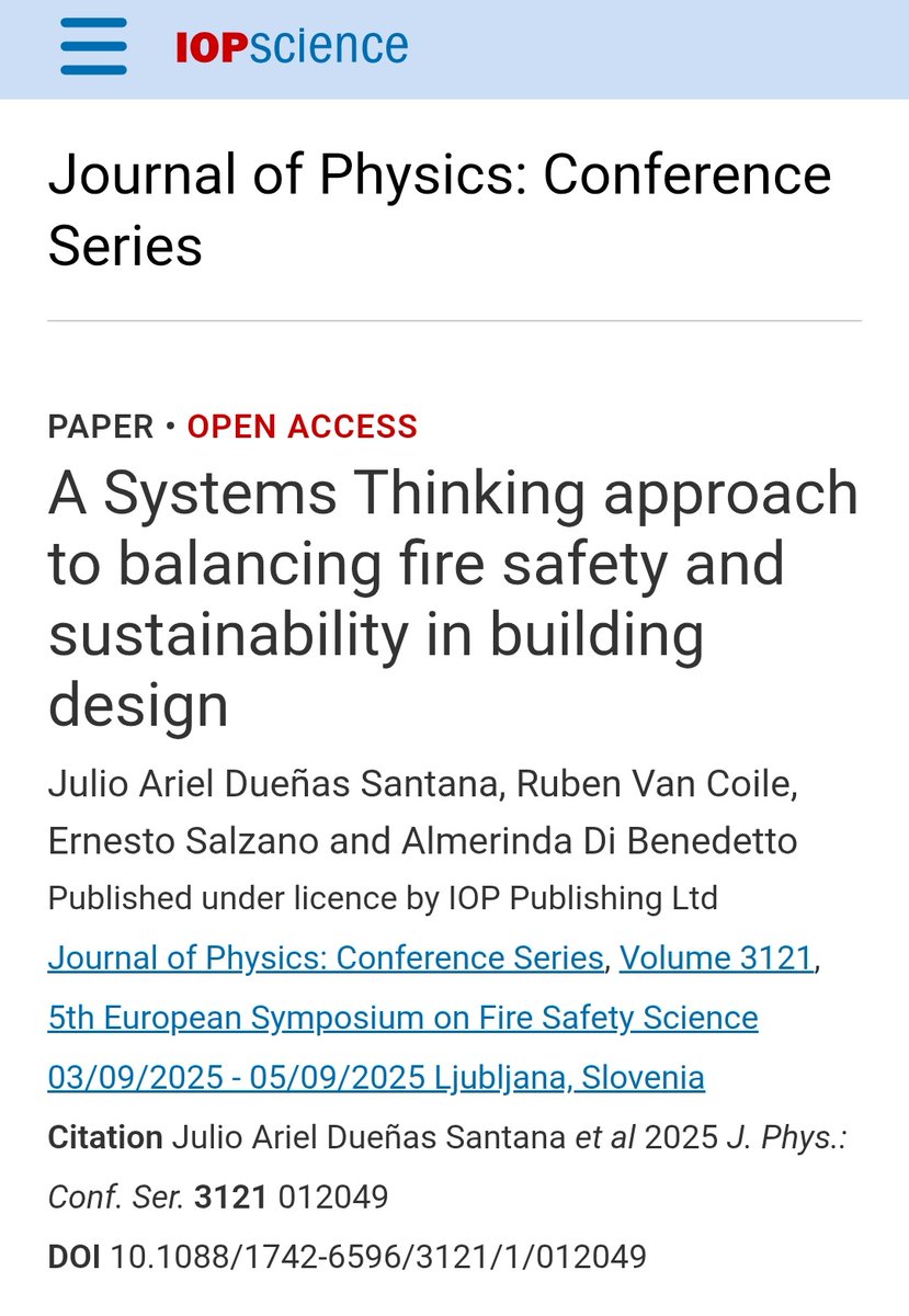 julioduenas94's tweet photo. New paper out🥳
Presented in the ESFSS25
#PhD #ResearchTime #researchpaper #article #Engineering #systems #Building #complexity #RiskManagement #SafetyFirst #Sustainability https://t.co/iJotxRVETz