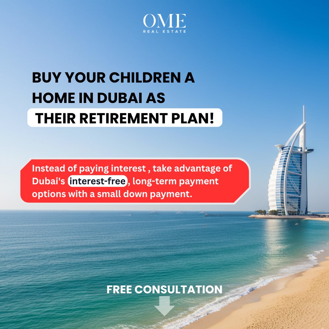 omerealestateww's tweet image. Dubai offers long-term, interest-free payment plans with small down payments, making it easier than ever to own a property in one of the world’s fastest-growing cities. 

#omerealestate #investment #interestfree