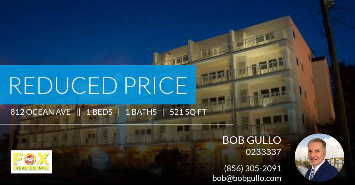BobGulloRE's tweet photo. 📍 Reduced Price 📍 This recently reduced home at 812 Ocean Ave 112 in Ocean City won't last long, so, don't wait to set up a showing! Reach out here or at (856) 305-2091 for more information!

Bob Gullo
Broker/Manager
Fox Real Est... https://t.co/6RSFkHzgrr https://t.co/x2cwhp5G86