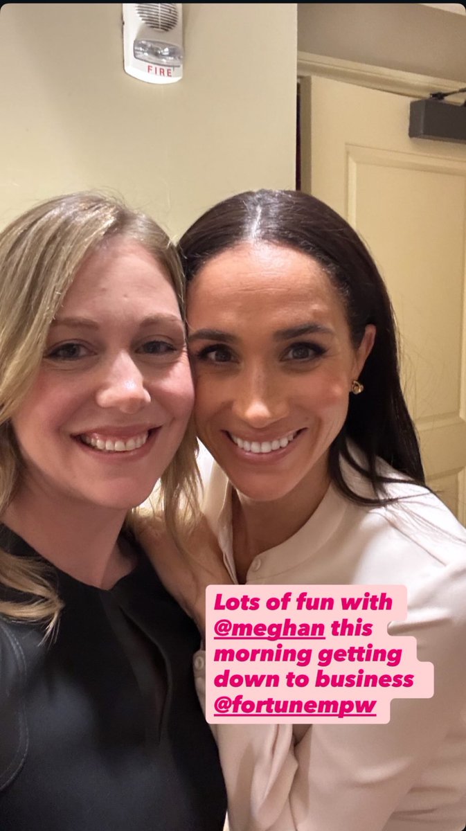 Meghan, Duchess of Sussex with the Editor-in-Chief and Chief Content Officer at Fortune magazine, Alyson Shontell.
