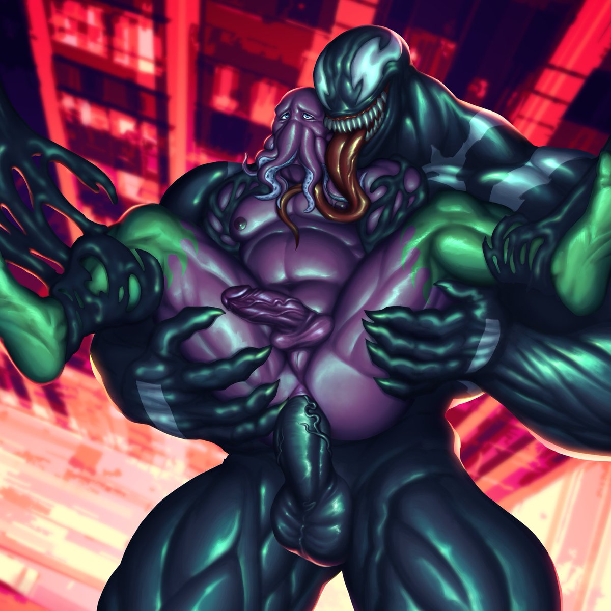 ChillyKuma's tweet photo. 'You Belong to Venom!' YCH Commission for @Daddylover239    #Marvelrivals #venom #bara https://t.co/g9ZRyRiZfX