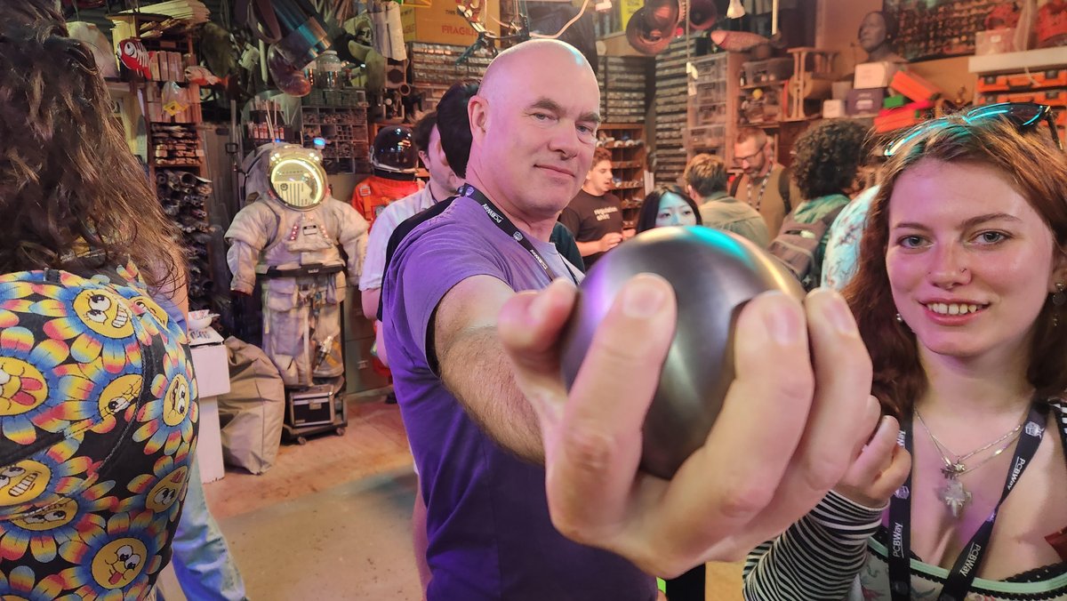 DJSnM's tweet image. Found my photo holding the prop pit made by @CodysLab - this is the exact same size and weight as the real things.