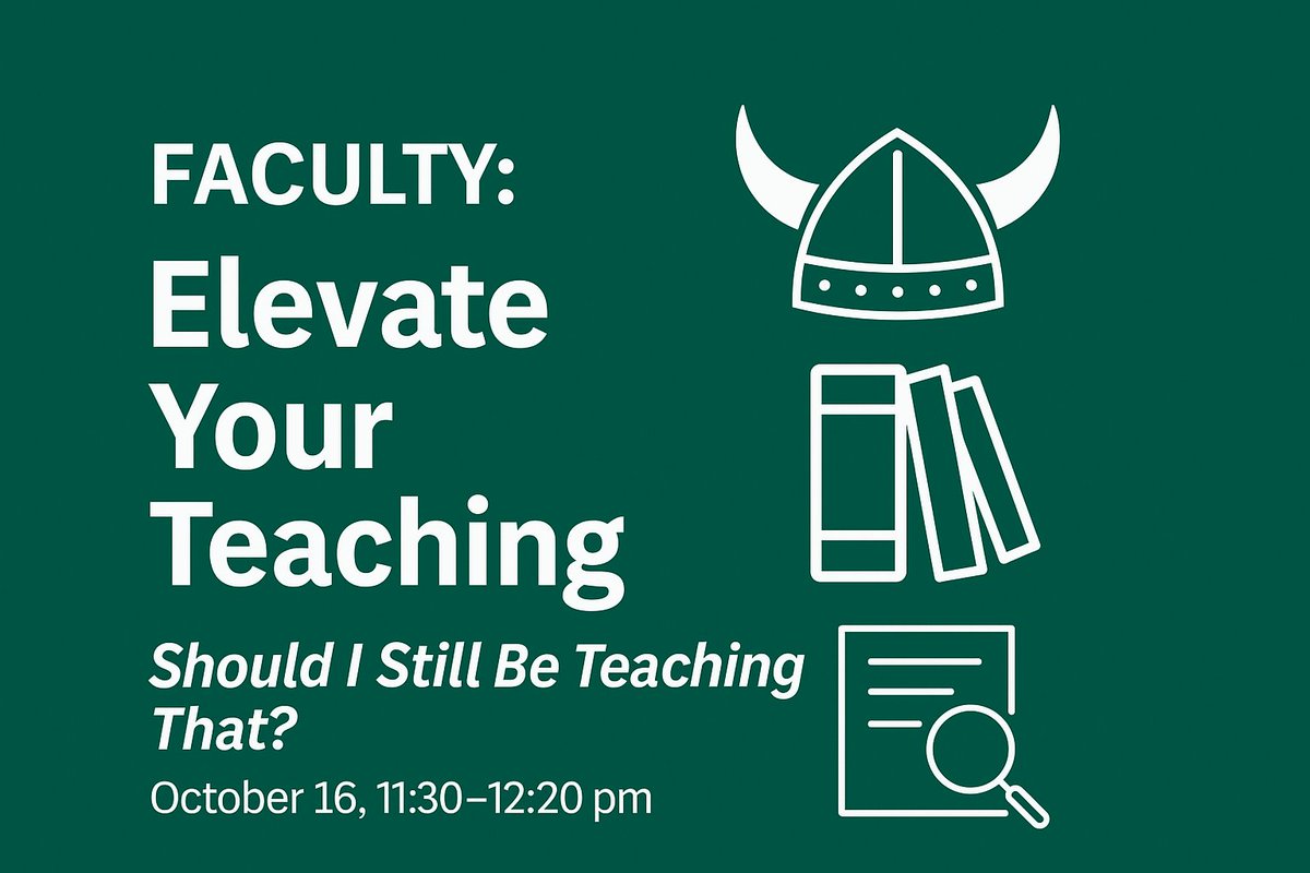 Faculty: Join CSU’s Information Literacy Faculty Certificate Program!

Attend 2 of 3 workshops + meet with your librarian to earn a $100 stipend + certificate.

Next up: Should I Still Be Teaching That?
🗓 Oct 16 | 11:30–12:20 pm
🔗 ow.ly/WYNA50Xbgcm