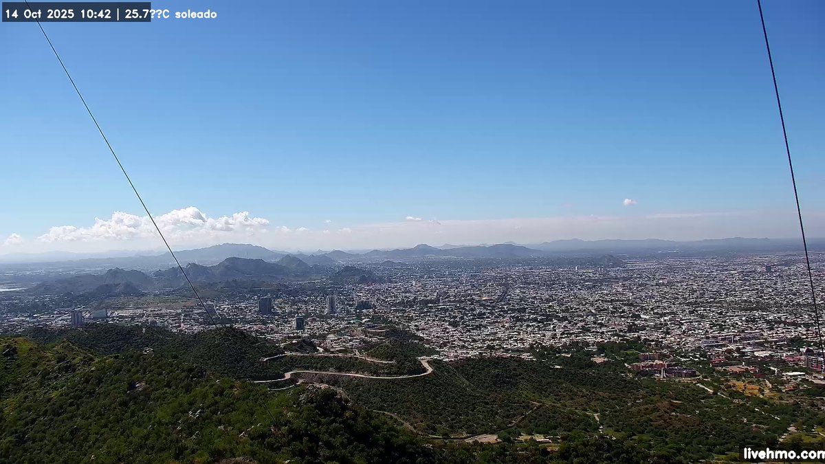 linkbraryBOT's tweet photo. 📸 Vista ESTE desde HMO - 14 Oct 2025 10:42 - 25.7°C soleado #Hermosillo #livecam #hmo https://t.co/acQJmZhuA3