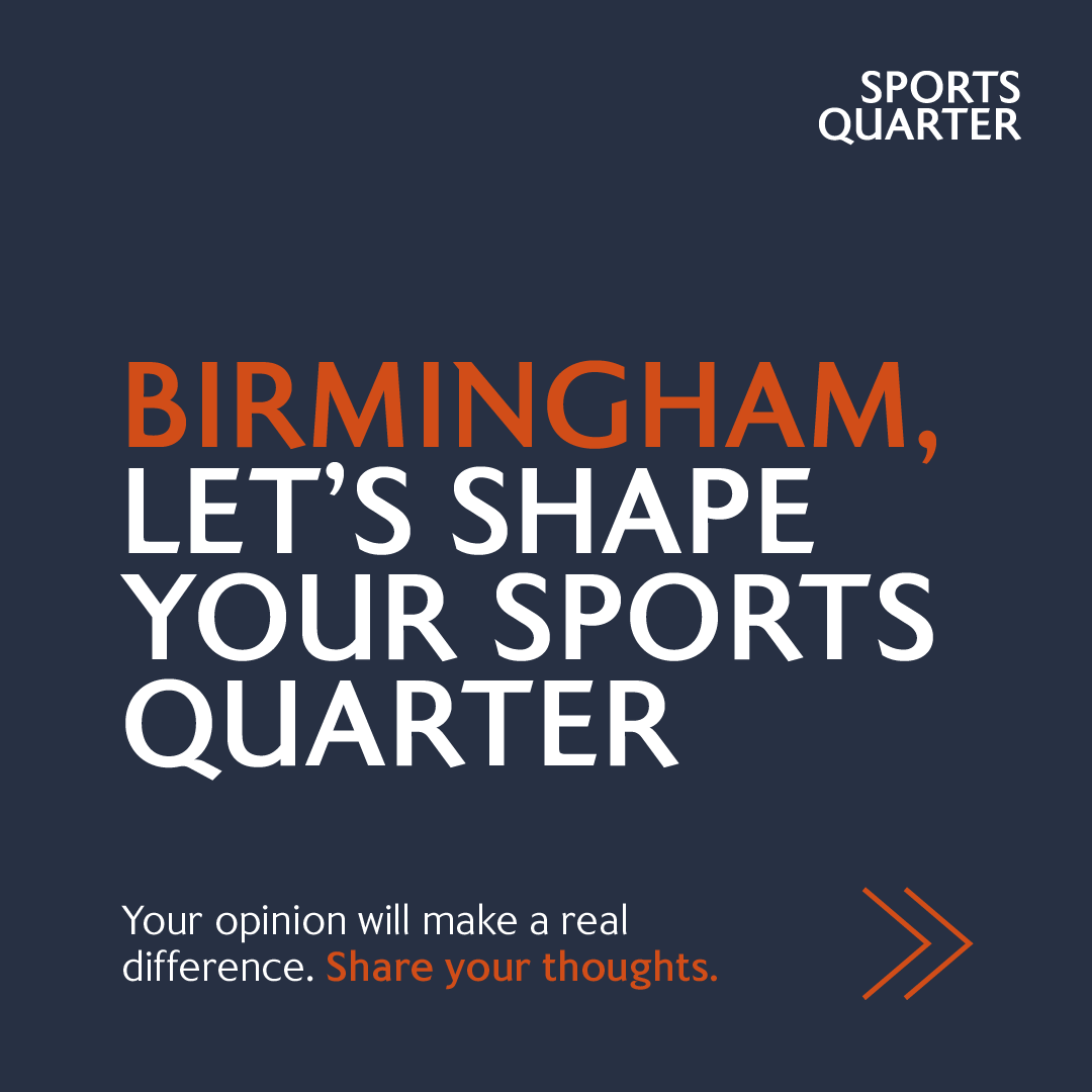 BCFC's tweet photo. Your opinion, matters.

Over £3bn is being invested into a new neighbourhood that honours our heritage whilst creating new opportunities.

Help shape it by taking our short survey on the Birmingham Sports Quarter. 🏙️