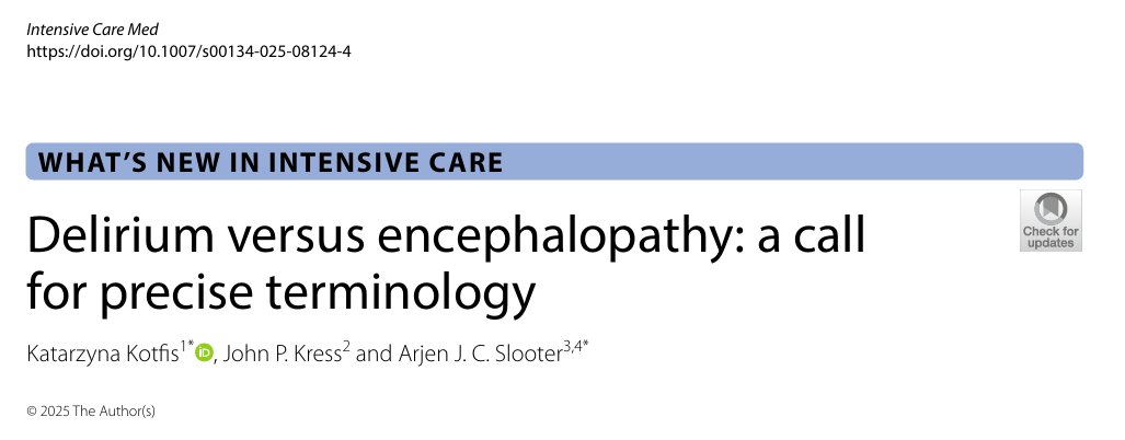 It's an excellent and pithy article.

Strange, though, to see it under the "What's New in Intensive Care" section.

The struggle to forge (and, crucially, get people to use) a unified terminology goes back a good many years.

doi.org/10.1007/s00134… 
<a href="/KatarzynaKotfis/">Professor Katarzyna Kotfis, MD, PhD, EDAIC</a>