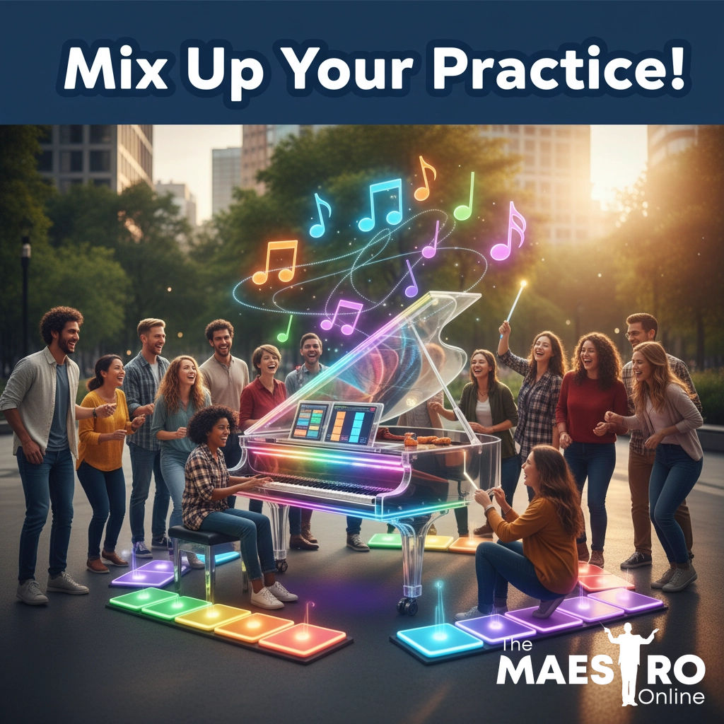 Burnt out by piano practice? Break the routine &amp;recharge with piano games! 🎹 Not only does it keep things fun, but you sharpen skills without feeling stuck. Ready to mix it up? Check out our favourite ways to be motivated: https://www.the-maestro-online #practice #musicpractise