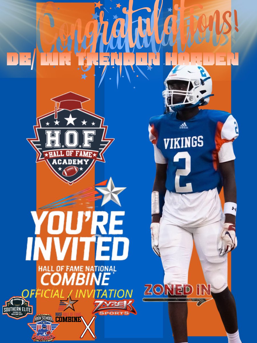 📍North Pontotoc HS (MS)
6’2” | 171 lbs | 
Blessed to receive an official invite to the Hall of Fame National Combine!  <a href="/Marcusdent93/">Marcus L Dent</a> <a href="/andy_crotwell/">Andy Crotwell</a> <a href="/_CoachDhelm/">Dillon Helm</a> <a href="/PregonS24/">Pregon Staples</a> <a href="/coachperry_8/">Josh Perry</a> <a href="/CoachJayMitch/">Jay Simpson</a> <a href="/CoachClark3/">Charles Clark</a> 

#Recruiting #CollegeFootball #FootballRecruits #DBProspect
