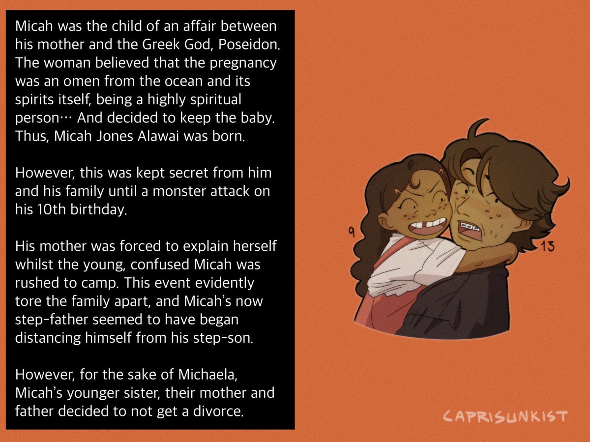 freshsmuckers's tweet image. MICAH LORE! | #pjo #pjooc #oc