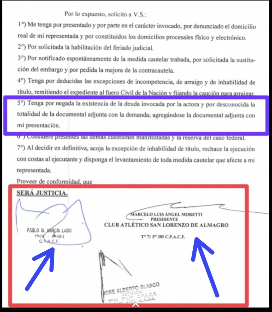 <a href="/Marloneta123452/">Boedo y Hamburgo (escudo suspension)</a> Juicio PENAL San Lorenzo a ARRECEYGOR y COSTANTINO p/ reconocer una DEUDA ESPURIA.
NO EXISTE la DEUDA. Es una ESTAFA armada ARRECEYGOR y COSTANTINO.

x.com/CHORROSENBOEDO…