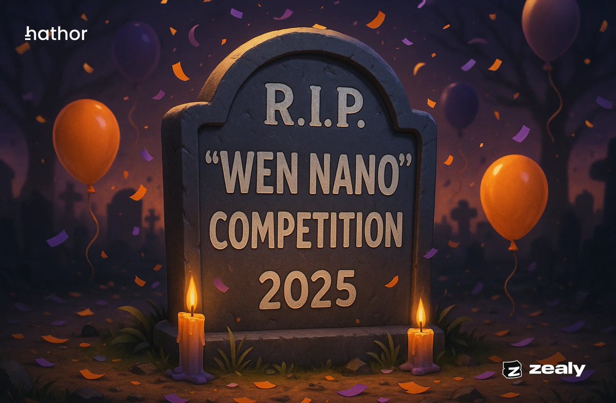 R.I.P WEN NANO?! 🪦

As we approach the launch of Nano Contracts Mainnet, it’s time to say goodbye to a legendary Hathorian phrase: “WEN NANO” 🕯

Join us in celebrating the end of an era and the beginning of a new one!

How to participate:
🎨 Post RIP WEN NANO Art
💬 Comment