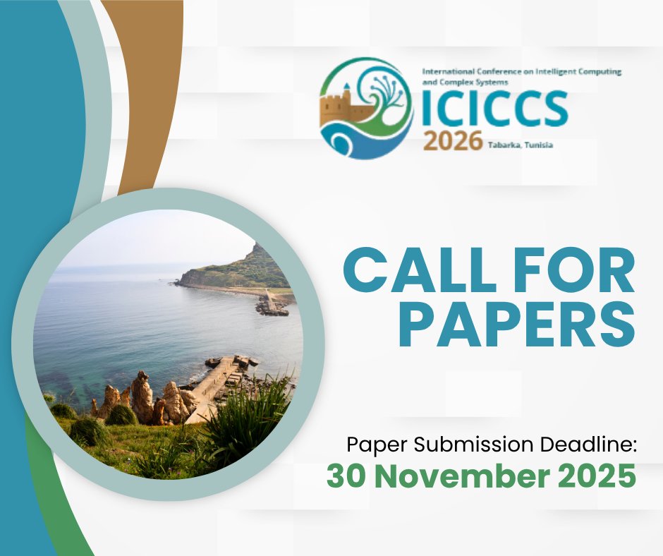 INNSociety's tweet image. 🌐 Exciting news! #INNS is a technical co-sponsor of #ICICCS2026.

🎟️ INNS members enjoy a 10% reduced registration fee—take advantage of this exclusive benefit!

Key dates:
🔹Paper submission: 30 November 2025
🔹Conference: 26–29 March 2026

🔗 iciccs.ieee.tn/important-dates