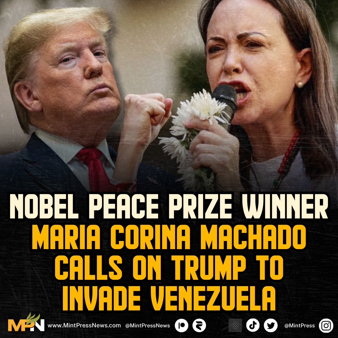 MintPressNews's tweet image. In an interview with the BBC, Far-right Venezuelan politician Maria Corina Machado called for the United States to invade her home country of Venezuela.
When pressed on whether she supports a military invasion of the country, she stated that, "the invasion is already here,"…