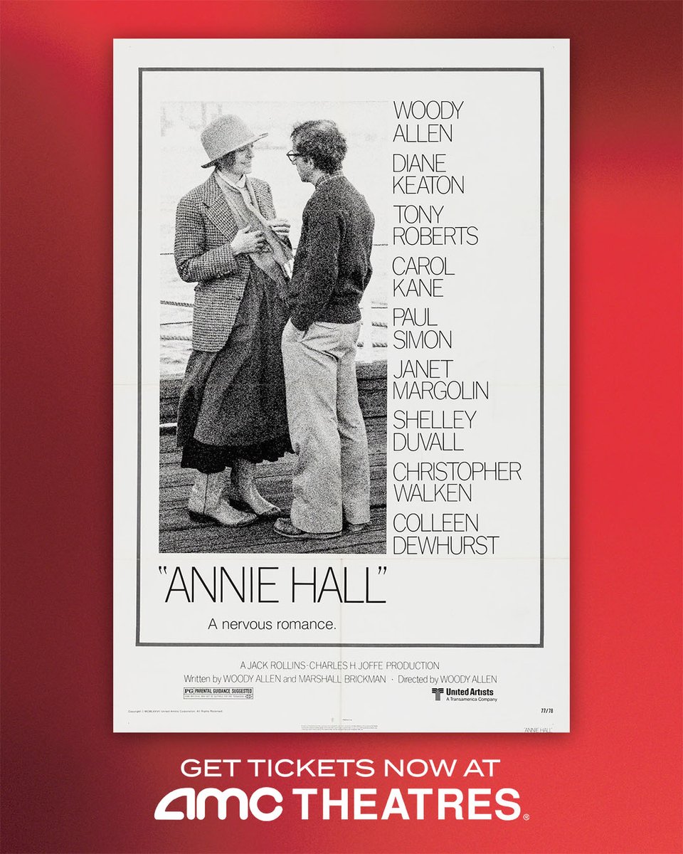 AMCTheatres's tweet image. Celebrate the life and legacy of Diane Keaton by revisiting Something's Gotta Give and her Academy Award-winning performance in Annie Hall. Get tickets for showtimes starting 10/17 at select #AMCTheatres.