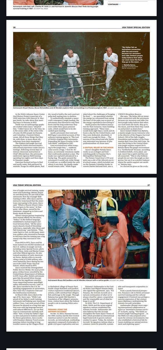 KitBernardi's tweet photo. My @usatoday @gannettco NASA feature shares the historic collaboration of Panama's Indigenous #Emberá people &amp; @NASA #astronauts. My piece resulted from @adventuretravelassoc's 2024 World Summit in @VisitPanama. @balaenatravel_pa #ArtemisAccords
#IndigenousTourism #lunarmissions https://t.co/JCONxREiq6