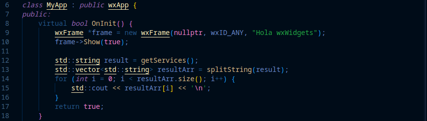 HauntedByte's tweet photo. Learning C++ with wxWidgets. I want to create an app that lets me manage active services on the system ports as my first project. For now, I get the output from "ss -tulpn" and save it in an array 😅.

#buildinginpublic #cpp #Coding #Software https://t.co/Hepp3umpTf