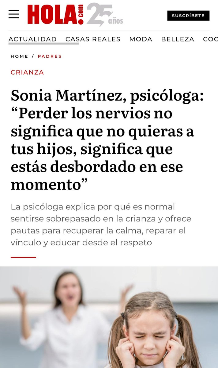La crianza es un camino maravilloso, pero seamos sinceros: a veces nos supera. 😞 

Nos llena de orgullo aparecer en un medio de referencia como ¡HOLA!, llevando un mensaje de comprensión y esperanza a tantas familias. 🙌 

✨ El artículo completo hola.com/padres/2025101…
