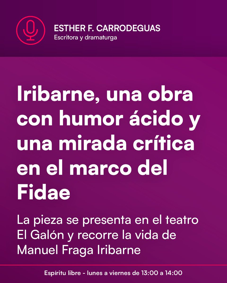 radioculturauy's tweet image. 🎭 En #EspírituLibre la escritora y dramaturga Esther F. Carrodeguas presentó Iribarne, obra que llegó al Teatro El Galpón en el marco del Festival Internacional de Artes Escénicas.

🔗 Entrevista completa en: short.do/4Rd9-N

🎙️@reycomunica