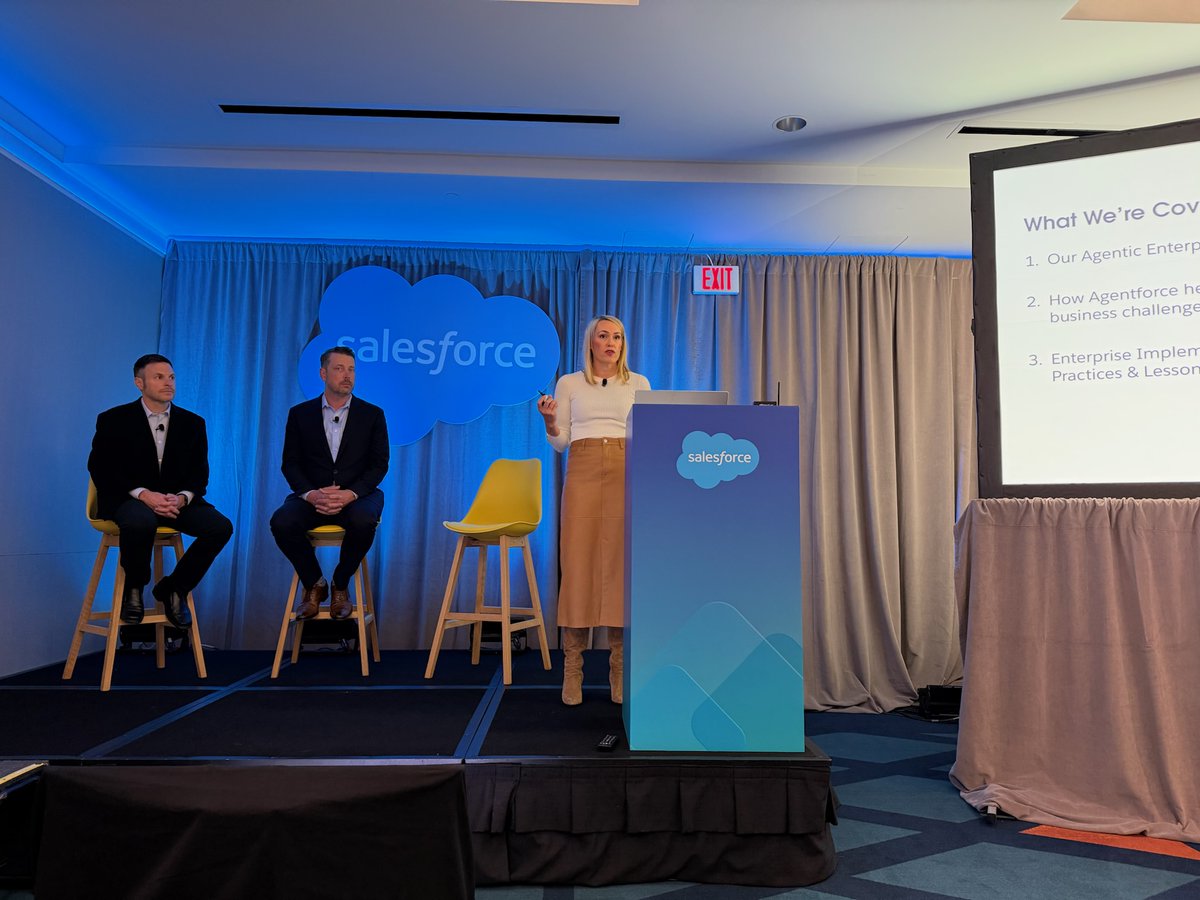 salesforcejobs's tweet image. Agentforce = the sales superpower your team deserves. 💥

Huge thank you to Adam Alfano (EVP, Salesforce), Andy White (SVP, Salesforce on Salesforce Technology) and Marcie Laderman (EVP, Global Business Strategy and Operations) for unpacking the playbook: 
✔️ How to deploy…