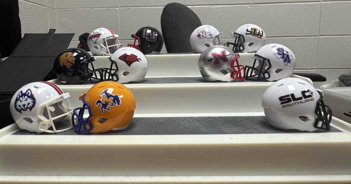 Week 8 helmets are set up and ready to go!