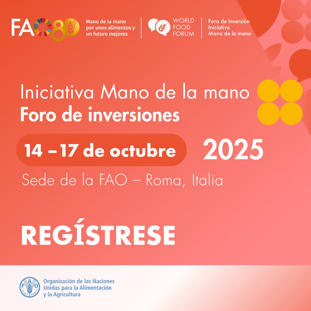 🚨¡No te pierdas el #ForoDeInversión #ManoDeLaMano! 
 8 países de América Latina y el Caribe y 2 iniciativas subregionales presentarán sus propuestas de inversión para impulsar el desarrollo sostenible en territorios y comunidades rurales🌎

Agenda aquí👉 bit.ly/46HmVsG