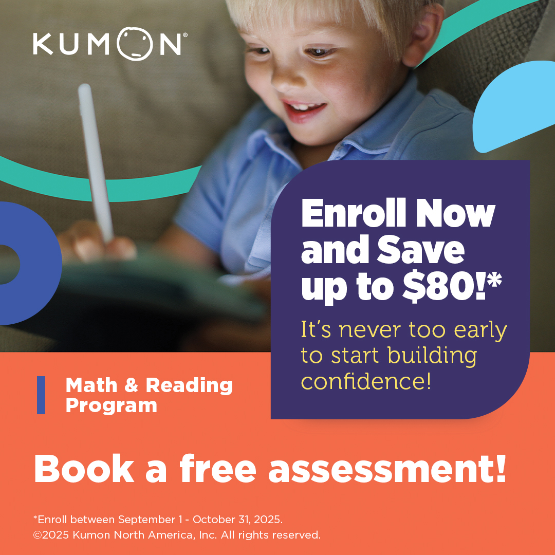 DavisYonge's tweet photo. Help your child grow their confidence, step-by-step, through daily structure and practice. Enroll now and save up to $80 at Kumon Math And Reading Centre Of Newmarket - Yonge &amp; Davis!

To get started, book your free assessment: https://t.co/hGIaYp3hyR https://t.co/dlnX5ppNtK