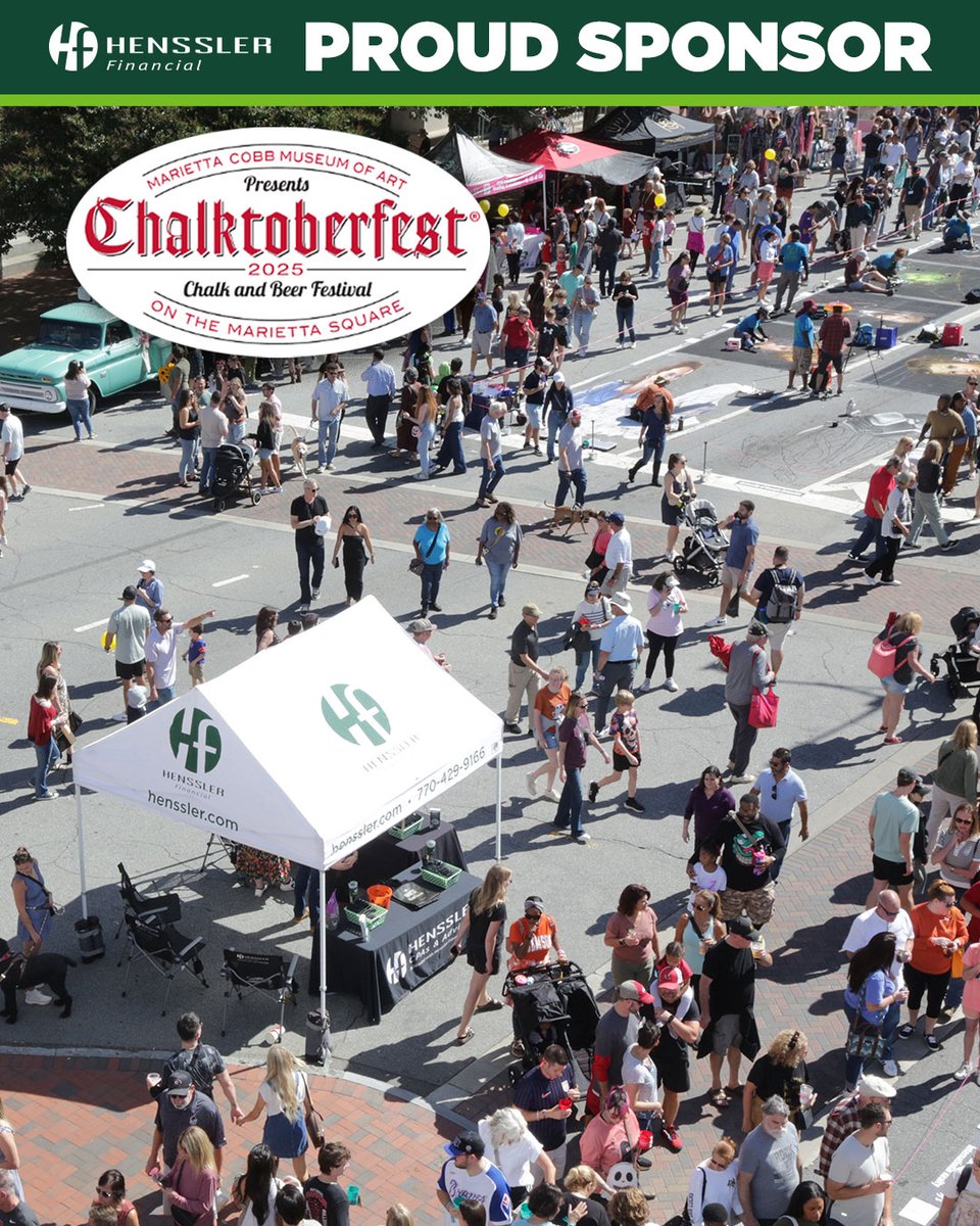 HensslerGroup's tweet image. That’s a wrap on Chalktoberfest 2025! 🎨☀️ From the amazing art to the perfect fall weather, it was great connecting with our community and supporting such a fantastic event. Can’t wait for next year! 💙 

#Chalktoberfest #MariettaSquare #HensslerFinancial