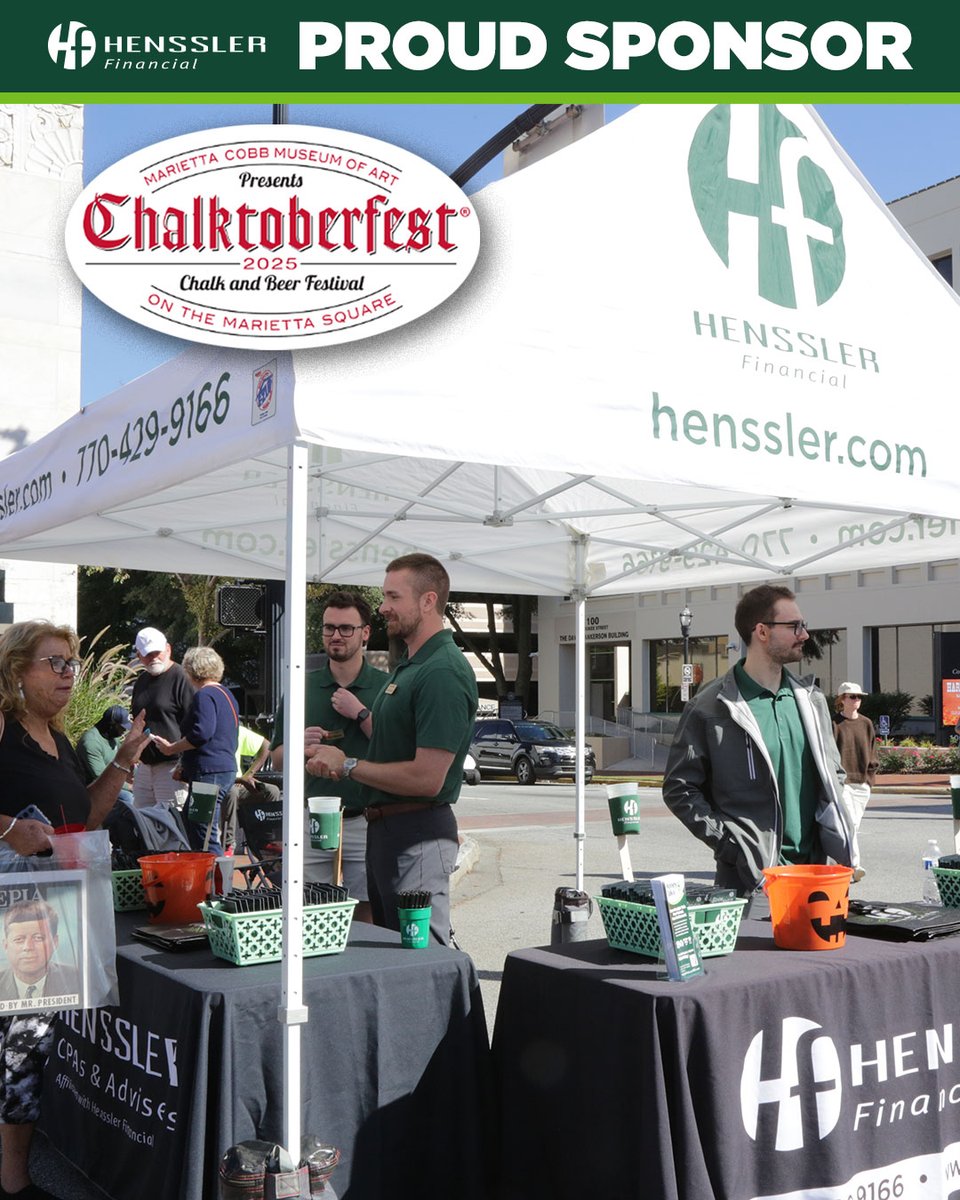 HensslerGroup's tweet image. That’s a wrap on Chalktoberfest 2025! 🎨☀️ From the amazing art to the perfect fall weather, it was great connecting with our community and supporting such a fantastic event. Can’t wait for next year! 💙 

#Chalktoberfest #MariettaSquare #HensslerFinancial