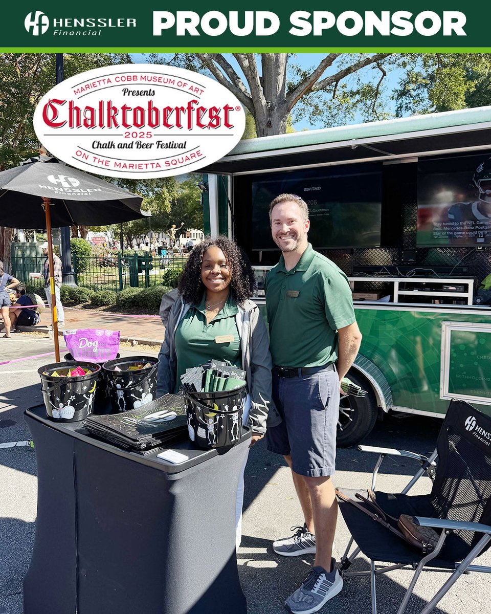 HensslerGroup's tweet image. That’s a wrap on Chalktoberfest 2025! 🎨☀️ From the amazing art to the perfect fall weather, it was great connecting with our community and supporting such a fantastic event. Can’t wait for next year! 💙 

#Chalktoberfest #MariettaSquare #HensslerFinancial