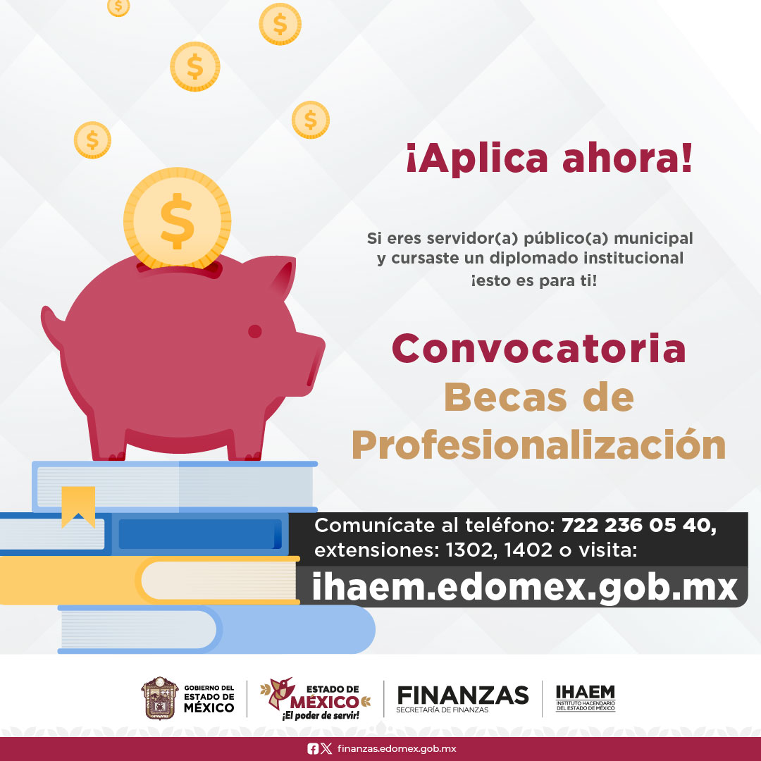 Participa en la Convocatoria de Becas de Profesionalización 2025 del #IHAEM y accede a diplomados, cursos y certificaciones que impulsarán tu desarrollo.

🔗 Consulta la convocatoria aquí: bit.ly/4dqmSTv

#ElPoderDeServir