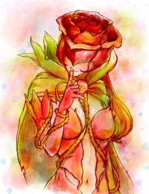 @oyatumamumamu7 昔野菜ジュースで描いたロゼモンです☺️💕 