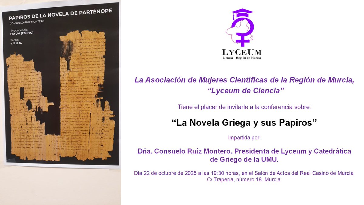 La profesora Dña. Consuelo Ruiz impartirá esta interesante conferencia el próximo 22 de octubre en el Casino de Murcia.
<a href="/RealCasinoMur/">Real Casino de Murcia</a> 
#eventosclásicos