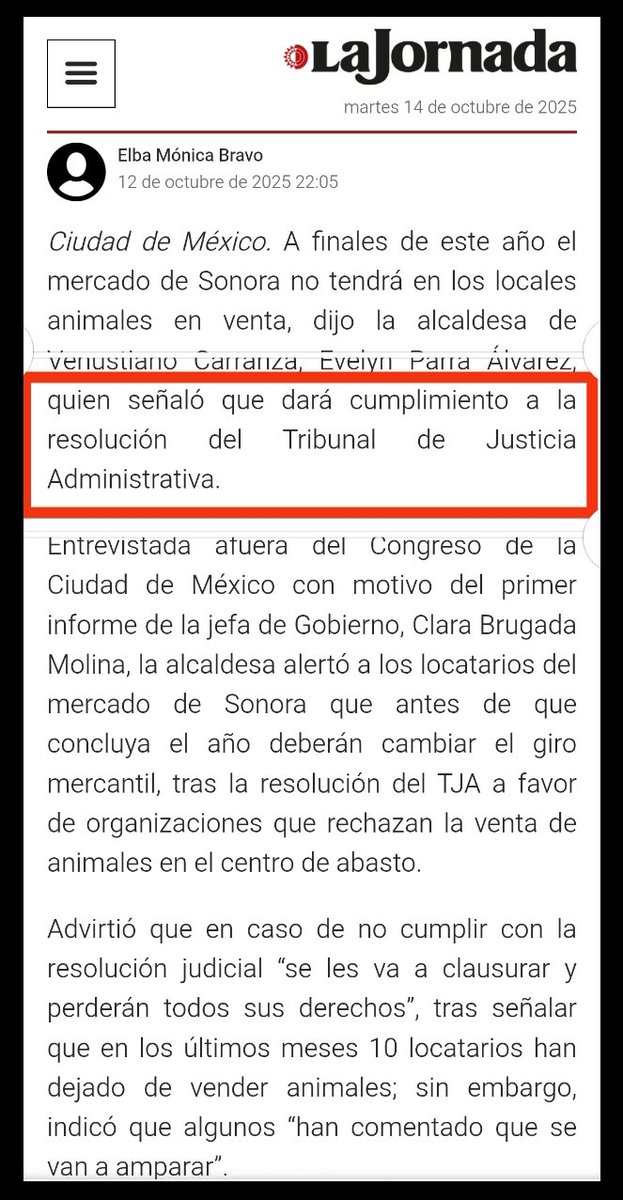 Frecda's tweet image. Hay gente que pretende confundir a la gente en el caso del mercado Sonora. La sentencia que se está aplicando y que menciono Evelyn Parra que dará cumplimiento es la del Tribunal de Justicia Administrativa que es la sentencia del juicio tramitado por el equipo jurídico de FRECDA
