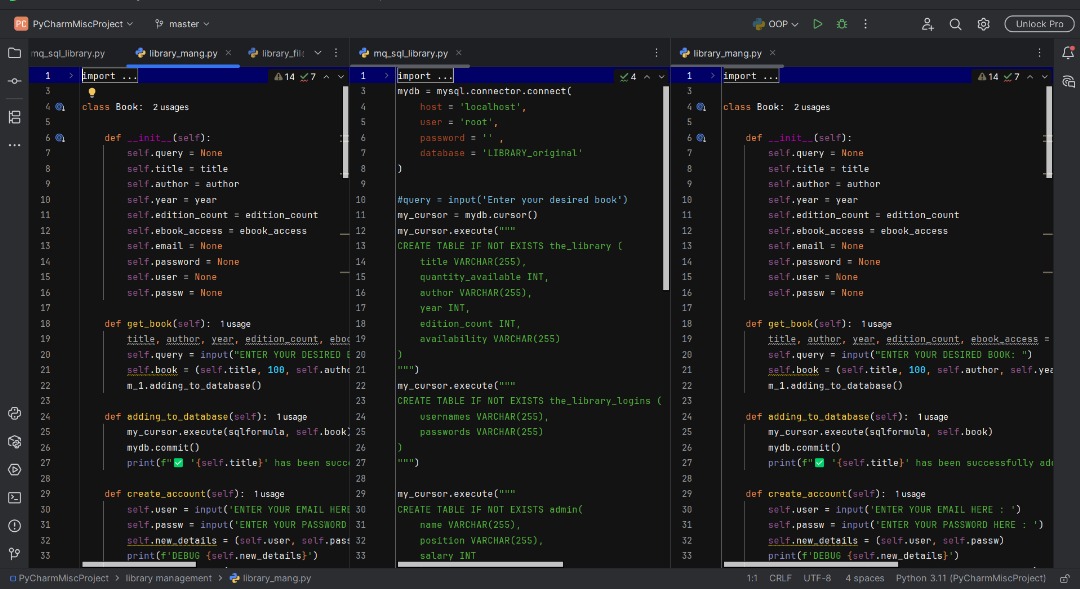 kayode_aki76318's tweet image. Day 9 💻📖
Today I worked on refining the user login and registration system for my Library Management project. Connected it directly to MySQL so new users can sign up and log in securely 🔐✅
#Day9 #Python #MySQL #BuildInPublic #CodingJourney