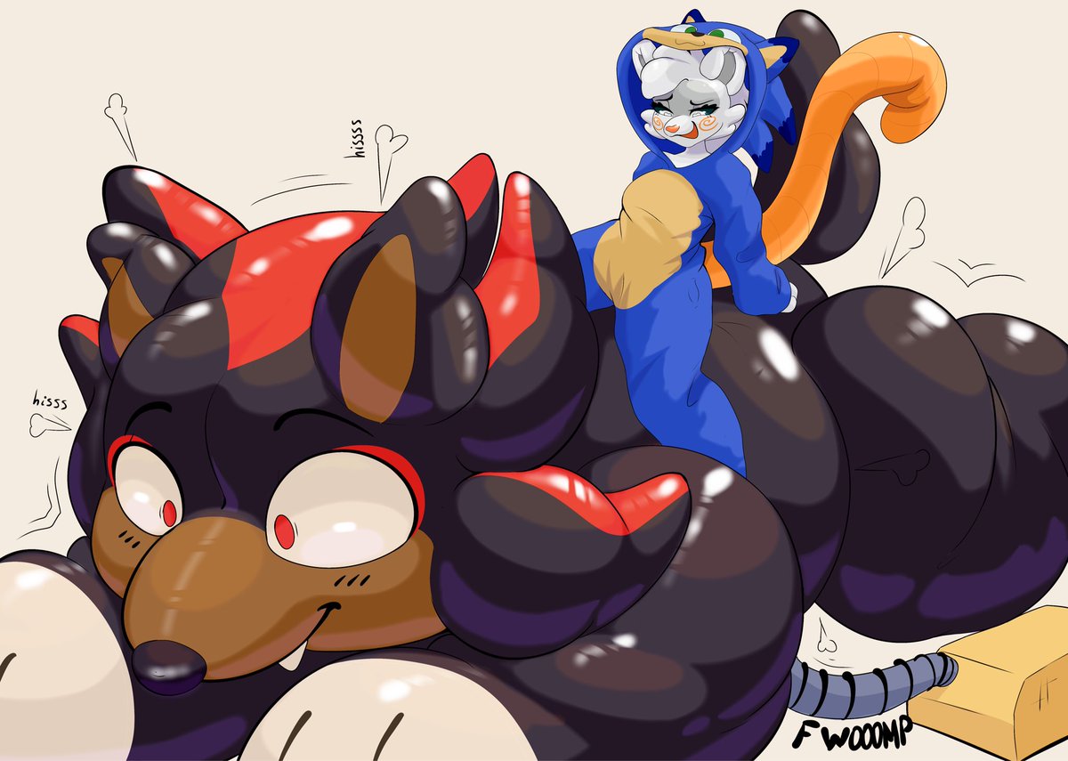Shadow ain’t so tuff after all (pt.1 comm!) #furryart #pooltoy