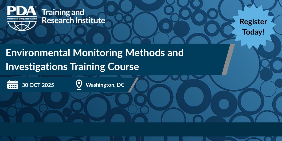 PDAonline's tweet image. Gain practical knowledge on environmental monitoring techniques, how to conduct effective investigations, and implement corrective and preventive actions to reduce future excursions.

hubs.ly/Q03N54kr0

#EnvironmentalMonitoring #PharmaTraining