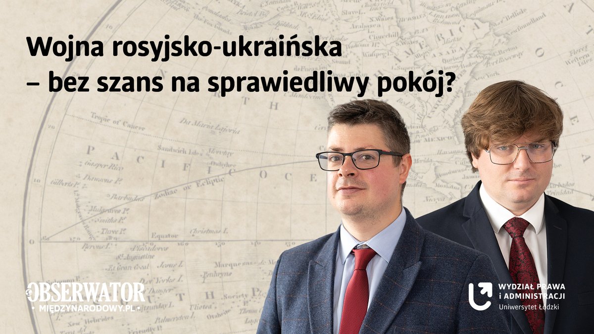 Tomasz Lachowski (@tomaszlachowsk1) on Twitter photo W najnowszym odcinku #podcast o #prawomiędzynarodowe zestawiamy pojęcie "sprawiedliwego pokoju" (odpowiedzialność, reparacje, gwarancje) z geopolitycznymi uwarunkowaniami wokół agresji Rosji p-ko Ukrainie.
Wraz z <a href="/MPiatkowski1/">Mateusz Piątkowski</a> zapraszamy do wysłuchania!
youtube.com/watch?v=Pi9mGA… W najnowszym odcinku #podcast o #prawomiędzynarodowe zestawiamy pojęcie "sprawiedliwego pokoju" (odpowiedzialność, reparacje, gwarancje) z geopolitycznymi uwarunkowaniami wokół agresji Rosji p-ko Ukrainie.
Wraz z <a href="/MPiatkowski1/">Mateusz Piątkowski</a> zapraszamy do wysłuchania!
youtube.com/watch?v=Pi9mGA…