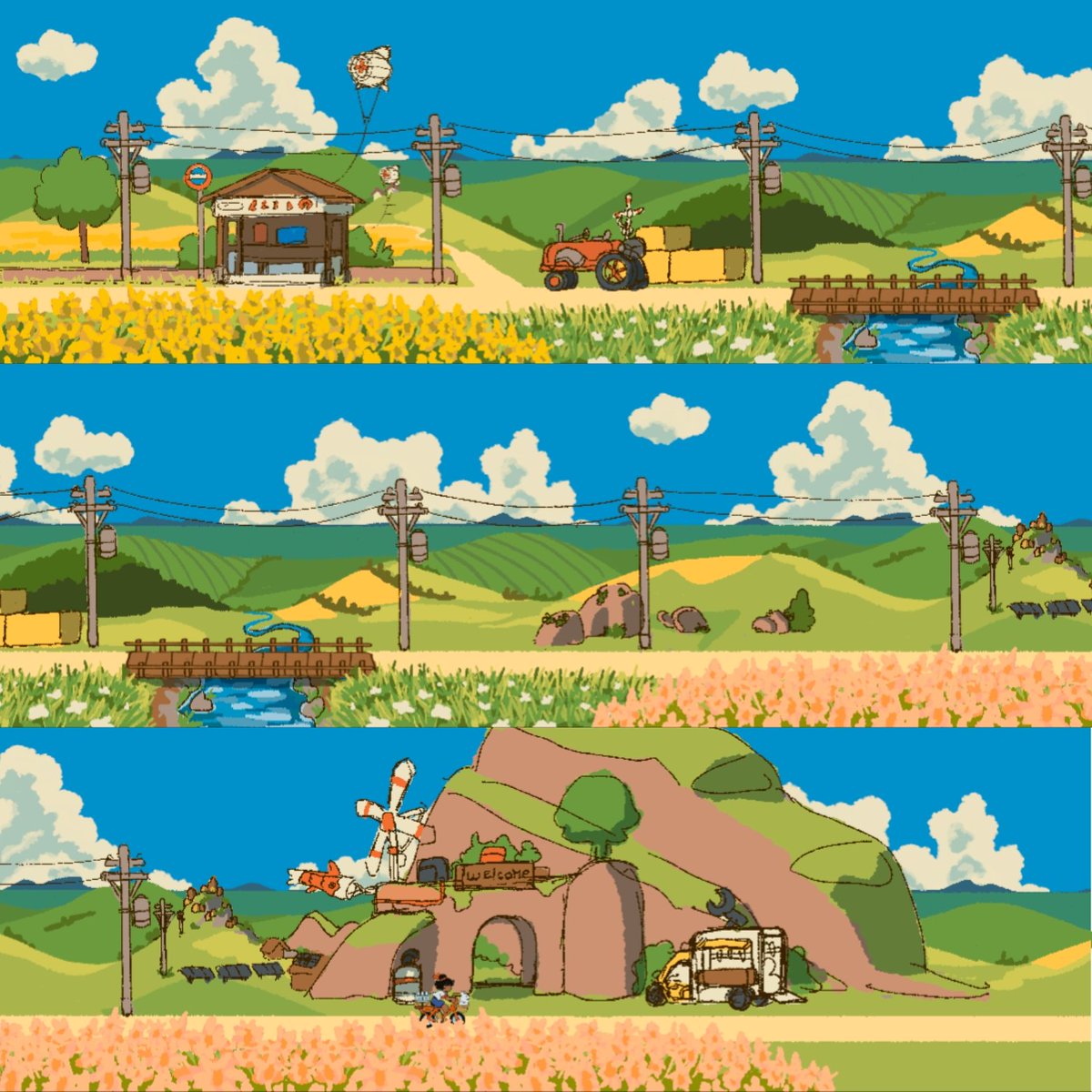 blibloop's tweet image. Officially started working full time on a new game with @doot_dodo!
Here are the first sketches 🌻
