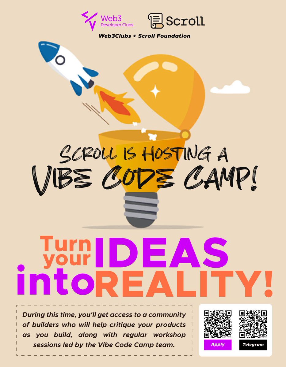 Web3Clubs's tweet image. 1/ What starts as an idea between friends can turn into something the world builds on.
@openeconomy, is creating stories that shape the next era of the web.
Apply for Vibe Code Camp V2: openeconomy.xyz/vibecodecamp
#Scroll #Web3 #Builders
@Scroll_ZKP @BuildWithScroll