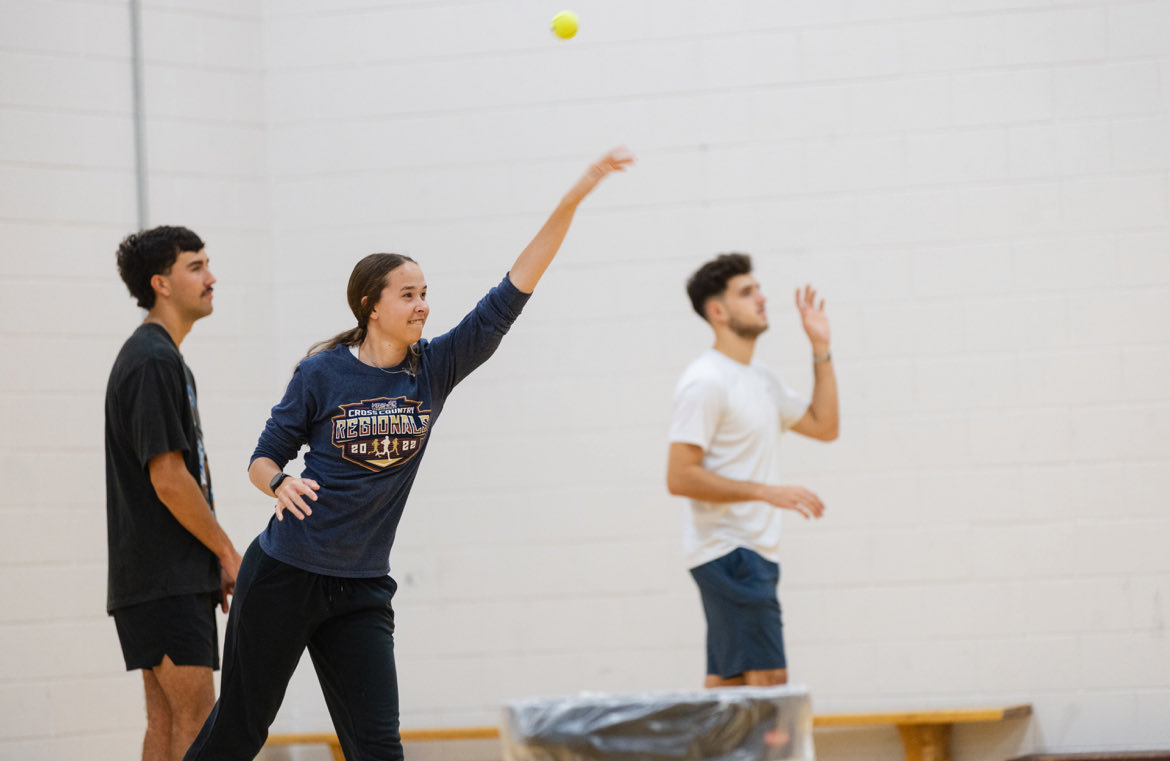 HPE students in Motor Development practiced throwing &amp; catching drills, focusing on technique &amp; skill progressions. Special thanks to Dr. Fisher’s son, Jacen, for demonstrating what he's learned in PE! Strong motor skills build lifelong physical literacy. 🏃‍♂️⚽️🧠
