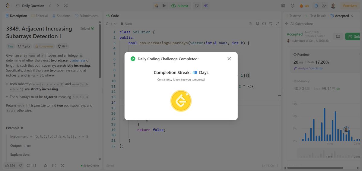 shakish15564's tweet image. Operation 16: Focus Mode โก
Day 1 of Week 16 ๐
Today's Progress โ
โข Solved LeetCode #3349 ๐งฉ
โข Studied Cloud Computing โ๏ธ
โข Studied Cryptography & Network
#CodingJourney #CodeWithShakish #LeetCode #Cryptography #CloudComputing