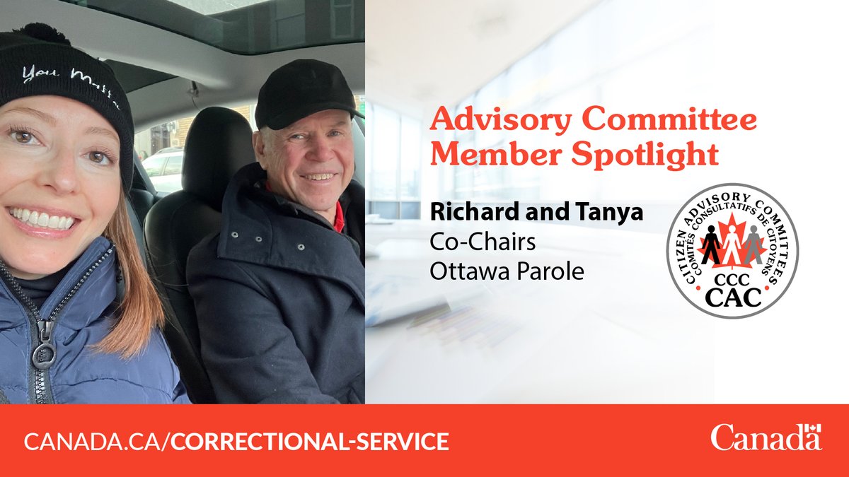 (1/2) Meet Richard and Tanya, co-Chairs of the Citizen Advisory Committee (CAC) for the Ottawa Parole Office. They work hard in collaboration with staff, the public and those released in the community.