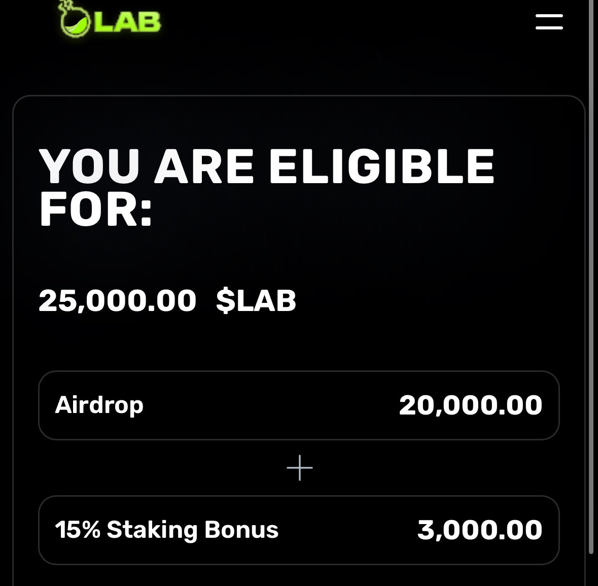 LSthecapital2's tweet photo. Check if you’re eligible for $LAB airdrop! 

https://t.co/NuqRDIBjS1

$LAB to the moon 🧪 https://t.co/nGZoN5b6Fh