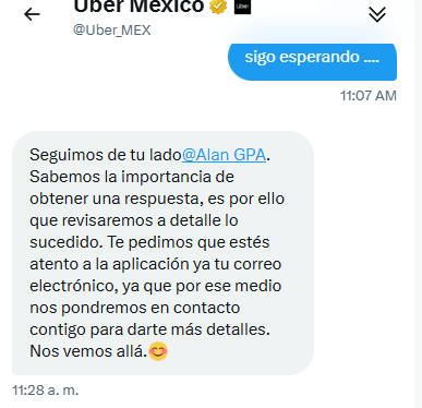 Alan_GPA's tweet photo. @Uber_Support @Uber_MEX PÉSIMO SERVICIO @Uber_MEX
Siguen dando respuestas cíclicas, piden los mismos datos una y otra vez solo para después decir que me buscarán por la app o el correo.
Nunca responden ni solucionan nada. 🚫 https://t.co/kphRexvrxZ