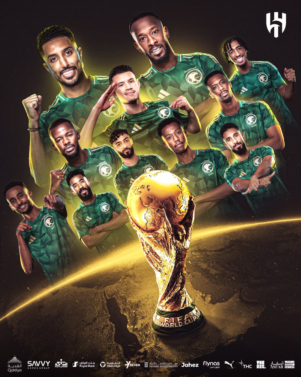 الحمدلله 🇸🇦🤍
ألف مبروك التأهل إلى كأس العالم 🏆