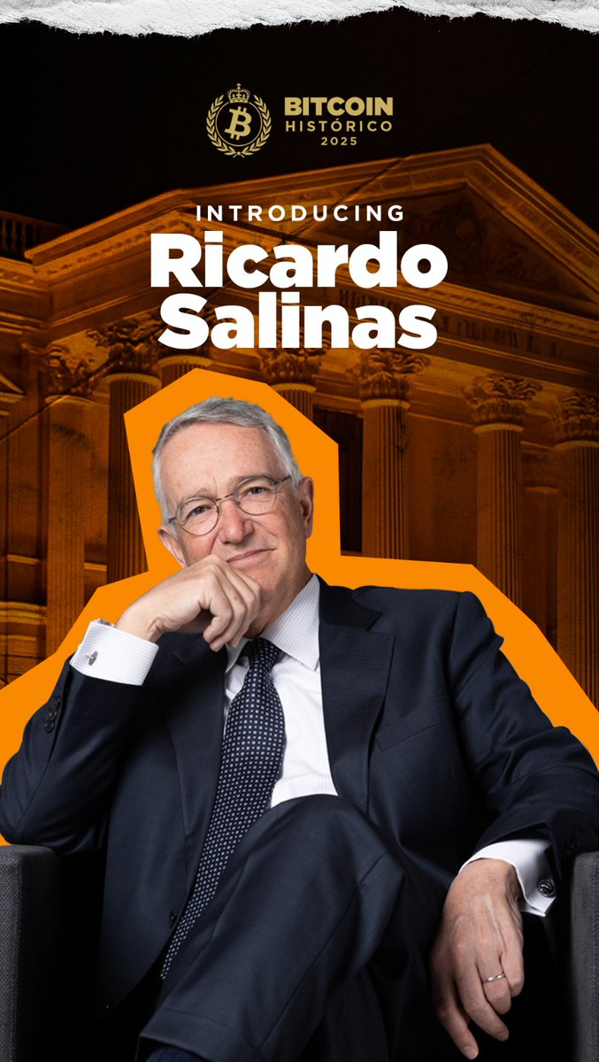 👑 BITCOIN HISTÓRICO | San Salvador Ricardo Salinas Pliego will be dropping  pearls of wisdom from the mainstage in the National Palace at BITCOIN  HISTÓRICO. An OG bitcoiner, business tycoon, and author
